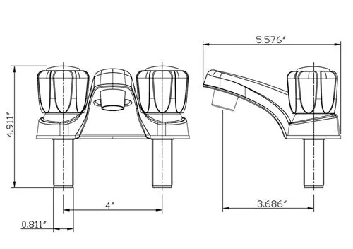 RV Lavatory Faucet w/Smoked Ac
